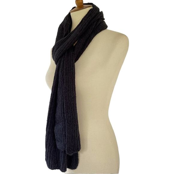 Style & CO Super Cozy Black Ribbed Knit Scarf One Size - Picture 3 of 7